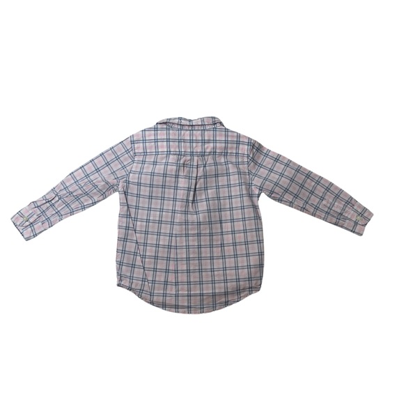 Janie and Jack Toddler Boys Pink and Blue Button Up Shirt Size 18 to 24 … - Picture 2 of 3
